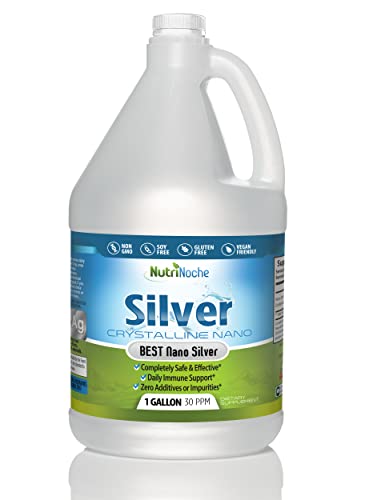NutriNoche Colloidal Silver Mineral Liquid Supplement - Daily Immune System Support - Colloidal Nano Silver 30 PPM (Gallon Size)
