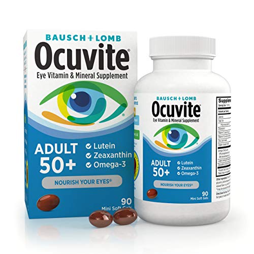 Ocuvite Eye Vitamin & Mineral Supplement, Contains Zinc, Vitamins C, E, Omega 3, Lutein, & Zeaxanthin