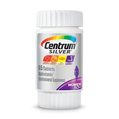 Centrum Silver Women's Multivitamin for Women 50 Plus, Multivitamin/Multimineral Supplement with Vitamin D3, B Vitamins, Calcium and Antioxidants, Gluten Free, Non-GMO Ingredients - 65 Count