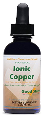 Good State | Natural Ionic Copper 1.6 oz | Liquid Concentrate | Nano Sized Mineral Technology | Professional Grade Dietary Supplement | Supports Healthy Growth & Development | 1.6 Fl oz Bottle (50 mL)