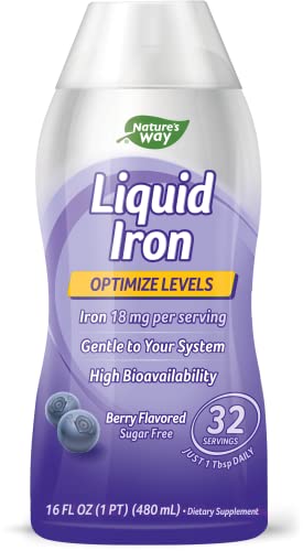 Nature's Way Wellesse Liquid Iron, Fast Absorbing, 16 Fluid Ounces, Natural Berry Flavor