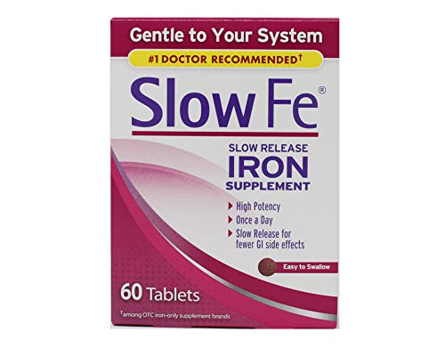 Slow Fe, High Potency Iron 45 mg, Slow Release - 60 Tablets - Pack of 2