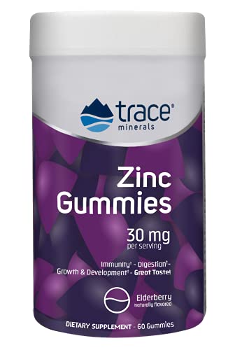 Zinc Gummies by Trace Minerals - Great for Adults & Kids – Vegan, Gluten Free, Non GMO Supplement - Natural Immune Defense Booster with Digestive Health Support - 60 Gummy Chewables