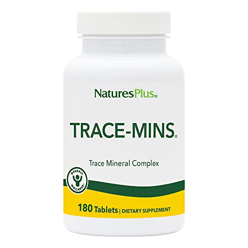 NaturesPlus Trace-Mins - 180 Vegetarian Tablets - Multi-Trace Minerals Supplement with Chromium, Iodine, Magnesium, Manganese, Potassium, Zinc & More - Gluten-Free - 180 Servings