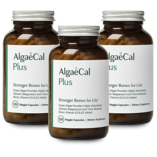 ALGAECAL Plus - Plant-Based Calcium Supplement with Vitamins D3, K2 (MK-7), Magnesium & Trace Minerals for Optimal Bone Support - 3 Month Supply