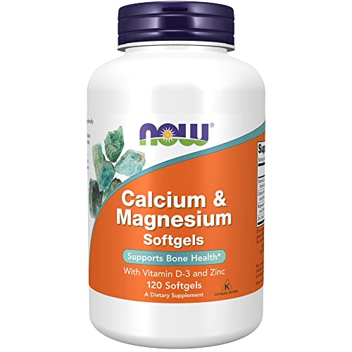 NOW Supplements, Calcium & Magnesium with Vitamin D-3 and Zinc, Supports Bone Health*, 120 Softgels
