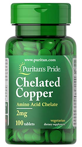Puritan's Pride Copper Chelate 2 Mg Tablets, 100 Count