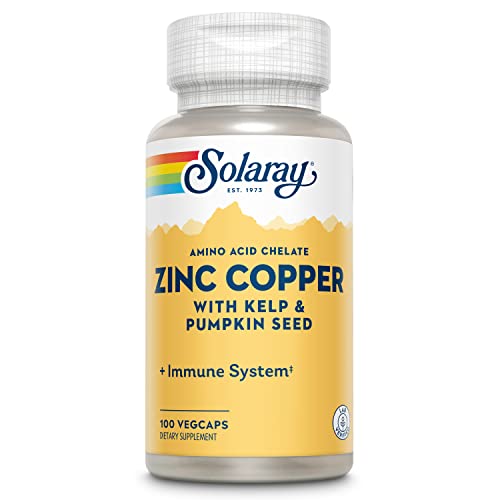 Solaray Zinc + Copper Amino Acid Chelate VCapsules, 100 Count