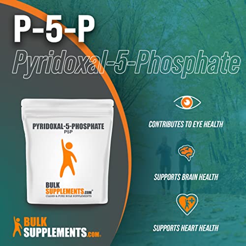 BulkSupplements.com Pyridoxal 5 Phosphate Powder - Vitamin B6 Supplement, P-5-P Powder - 50mg of P5P Supplement per Serving, Gluten Free (10 Grams - 0.35 oz)