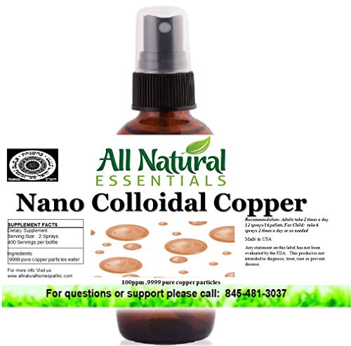 Nano Colloidal Copper Colloidal Minerals Supplement Colloidal Copper Liquid Copper Mineral 2oz 240ppm Bottle Kosher Certified all natural colloidal Copper for Adults, Men, Women, Kids