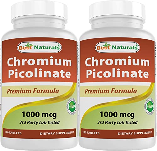 Best Naturals Chromium Picolinate 1000 mcg 120 Tablets (Pack of 2)