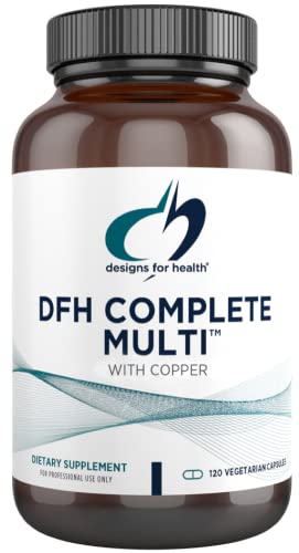 Designs for Health DFH Complete Multi with Copper - Comprehensive Multi Vitamin + Mineral Supplement with Folate, 1000 IU Vitamin D, Immune Support Vitamins - Multivitamin with No Iron (120 Capsules)