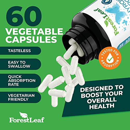 Thyroid Support Supplement with Iodine - All Natural Mineral and Vitamin Complex with B12, Zinc, Selenium, and More - 60 Caps (30 Day Supply) - by Forestleaf