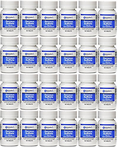 Ferrous Sulfate Iron 325 mg Generic for Feosol 100 Tablets PACK of 24