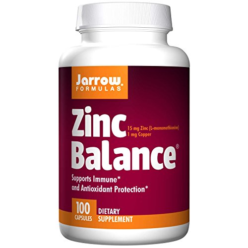Jarrow Formulas Zinc Balance, 15 milligrams, 100 Capsules. Pack of 1 Bottle