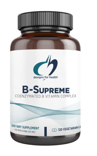 Designs for Health Vitamin B Supreme - Vitamin B Complex for Mood + Energy Support - Bioactive Methyl Folate, Methyl B12, Niacinamide + Thiamine B1 Supplement (120 Vegan Capsules)