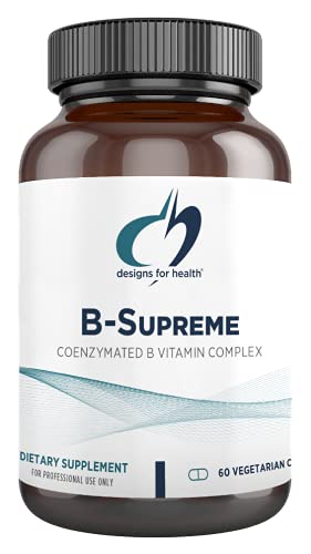 Designs for Health Vitamin B Supreme - Vitamin B Complex for Mood + Energy Support - Bioactive Methyl Folate, Methyl B12, Niacinamide + Thiamine B1 Supplement (60 Vegan Capsules)