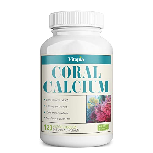 Vitapia Coral Calcium 1000mg - 120 Veggie Capsules - Non-GMO - Supports Bone Health & PH Levels*