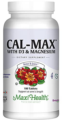 Calcium 1000 mg with Vitamin D3 (400 IU) and Magnesium (750 mg) - Dietary Supplement for Bone, Teeth and Joint Support - For Men and Women 180 Tablets