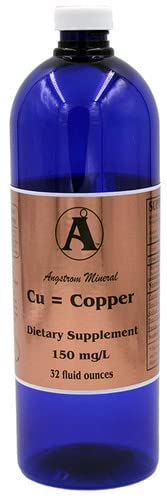 Copper Supplement by Angstrom Minerals Liquid Ionic Copper 150ppm - 32 Oz
