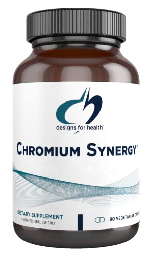 Designs for Health Chromium Synergy - Non-GMO Chromium Nicotinate Glycinate Chelate Supplement with Vanadium, Vitamin D, Manganese, Zinc + Taurine - Cinnamon Powder Base (90 Capsules)