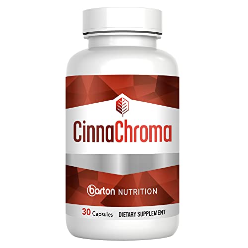 Barton Nutrition CinnaChroma Cinnamon Capsules - Cinnamon Extract Supplement with Chromium Picolinate and Vanadium - 30 Capsules - with VIT D3 and K2 to Support Metabolism and Cardiovascular Health