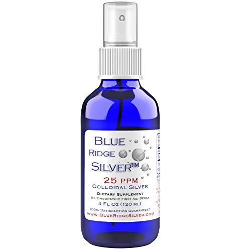 Blue Ridge Silver 25 ppm, 4 oz Fine Mist Colloidal Silver Spray Natural Immune Support Health Supplement