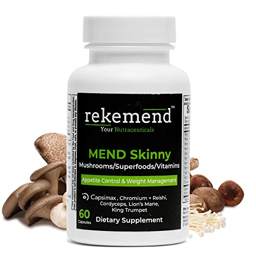 rekemend Appetite Suppressant for Weight Loss - Vegan Non-GMO Natural Mushroom Based Weight Loss Supplement - 60 Capsules