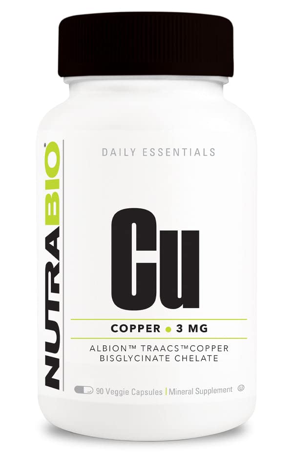 NutraBio Copper Chelate (3mg), Immune Support - 90 Capsules