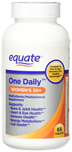 One Daily Women's 50+ Multivitamin/Multimineral Supplement 65ct By Equate, Compare to One A Day Women's 50+ Healthy Advantage