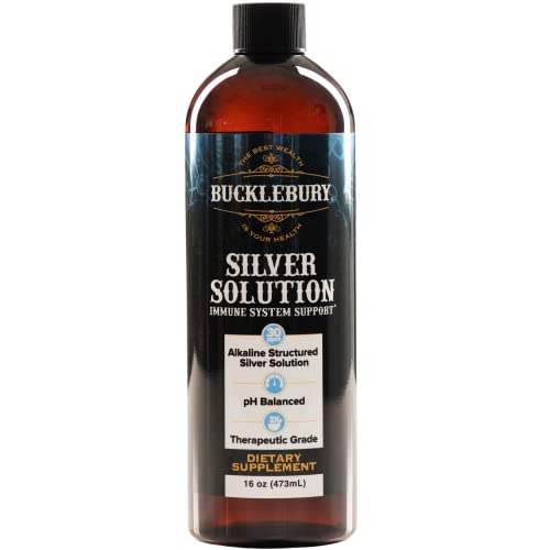 Bucklebury Silver Solution pH Balanced - Alkaline Structured Silver Solution Unflavored Liquid for Daily Immune Support - 30ppm Gluten Free - 16 oz
