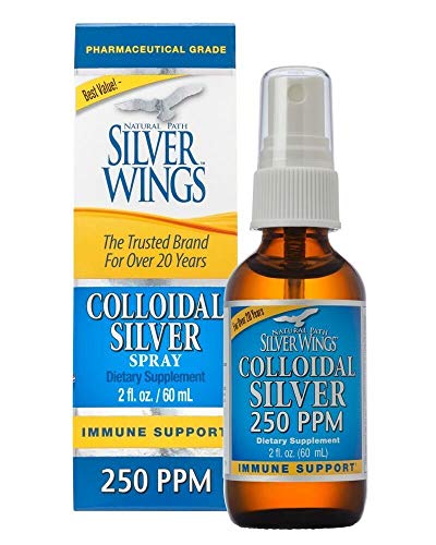 Natural Path Silver Wings Colloidal Silver 250ppm (1250mcg) Spray Top 2 Fl Oz. - Enhanced Immune Support Supplement