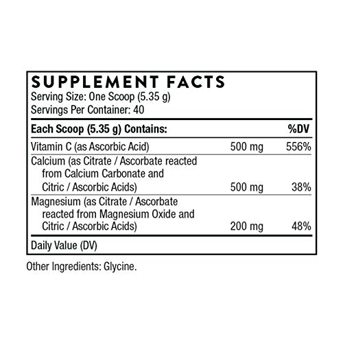 Thorne Cal Mag Citrate + Vitamin C - Effervescent Powder - Calcium and Magnesium Supplement with Vitamin C for Stress Relief - 7.5 Oz