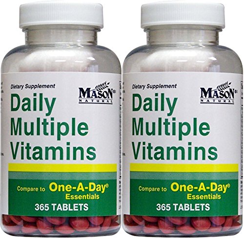 Daily Multiple Vitamins Compare to One A Day Essentials Multivitamin Multimineral Supplement 365 Tablets per Bottle Pack of 2 Total 730 Tablets