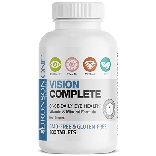 Bronson ONE Daily Vision Complete Eye Health Support Multivitamin Multimineral Supplement Formula, 180 Tablets