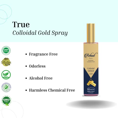 Immu-nat Reboot 24K Colloidal Gold Spray - 100PPM - 3.4oz - Revitalizing Hydrating Mist - Reduces Wrinkles, Boosts Cell Regeneration & Collagen Production - Elegant Glass Bottle