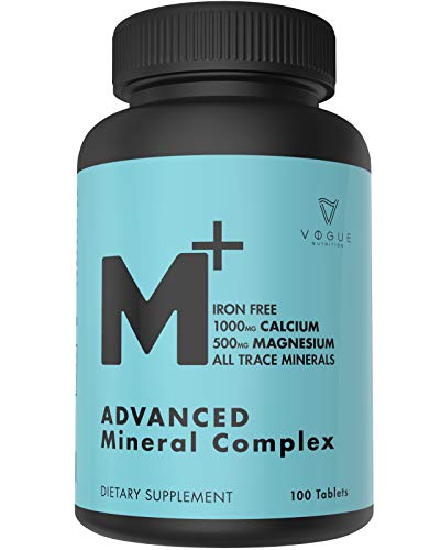 Chelated Multi Mineral Supplement with Zinc, Calcium & Magnesium for Immune Support - Mineral Supplements for Women & Men - All Trace Complete Mineral Complex (100 Tablets)