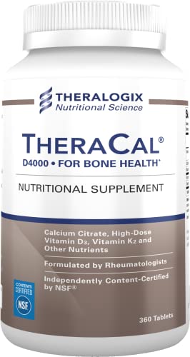 TheraCal D4000 Bone Health Supplement with Calcium, Vitamins D3 & K2, Magnesium and More | 90 Day Supply - 360 Tablets | Made in The USA
