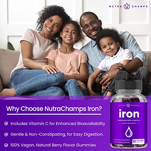 NutraChamps Iron Gummies for Adults & Kids