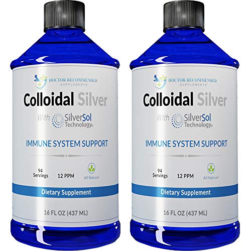 Colloidal Silver Liquid - 12 PPM Premium Silver Solution, 60 MCG Per Serving, All Natural, Vegan Immune System Support, Ionic Silver Water Daily Mineral Supplement