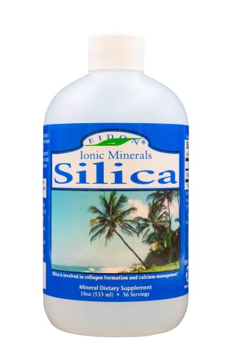 Eidon Liquid Silica Mineral Supplement - Silica for Hair & Collagen Production, Vegan, Gluten-Free, Natural, Bioavailable, Ionic, No Artificial Colors or Preservatives - Silica Drops, 18 Ounce Bottle