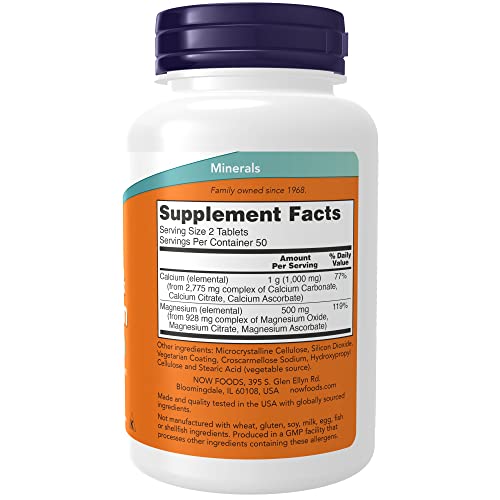 NOW Supplements, Calcium & Magnesium 2:1 Ratio, High Potency, Supports Bone Health*