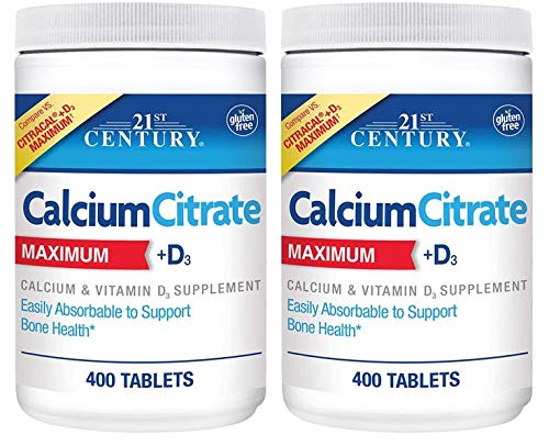 21st Century Calcium Citrate Plus D3 Maximum Tablets, 400 Count, 2 Count