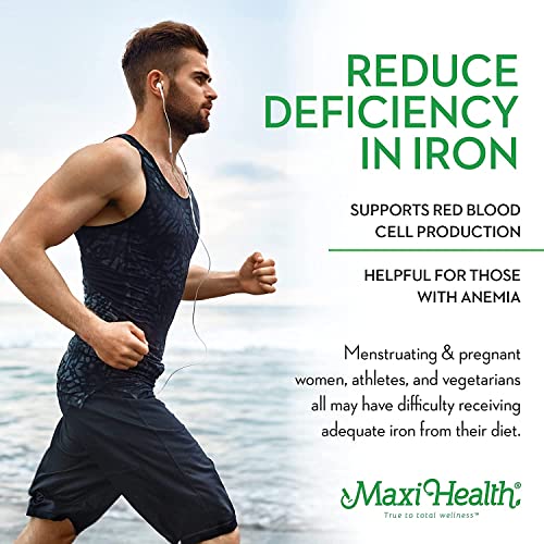 Maxi Health Iron Supplement 15mg Per ML – Increase Energy and Blood Levels Without Nausea or Constipation – Liquid Iron Drops for Men, Women, and Kids – 2 oz. (2 oz, 2 Pack)