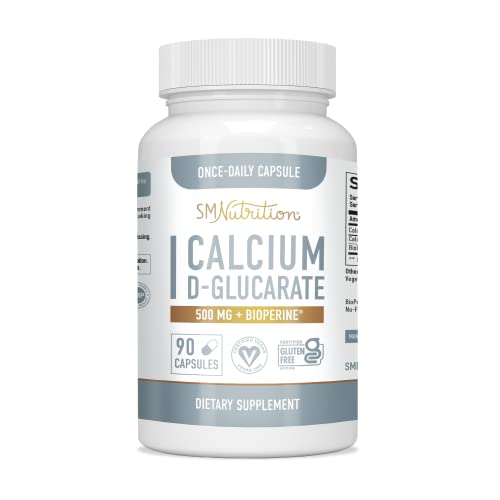 Calcium D-Glucarate | 500mg | CDG for Liver Detox & Cleanse, Metabolism, Hormone Balance, & Menopause Support* | Vegan.org Certified, Non-GMO, Gluten-Free Calcium D Glucarate | 90 Ct. (3-Month Supply)