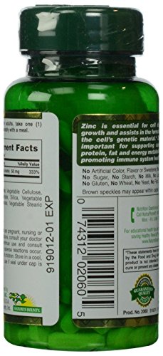 Nature's Bounty Zinc (Zinc Gluconate) 50 mg, 100 Caplets