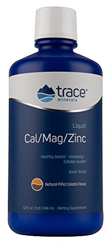 Trace Minerals | Liquid Cal/Mag/Zinc | Calcium, Magnesium, Zinc, Vitamin D3 | Dietary Supplement Supports Tissue, Muscle, and Bone Density
