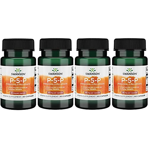 Swanson P-5-P (Pyridoxal-5-Phosphate) Coenzymated Vitaminb-6 20 Milligrams 60 Capsules (4 Pack)