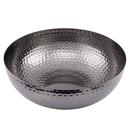 Creative Co-Op Round Hammered Metal, Oxidized Silver Bowl