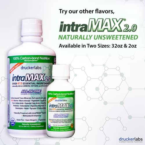 IntraMAX 2.0 - Organic Liquid Trace Minerals, Multivitamin and Multi-Nutritional Dietary Supplement (32 Ounces / 946 Milliliters, Peach Mango Flavor)